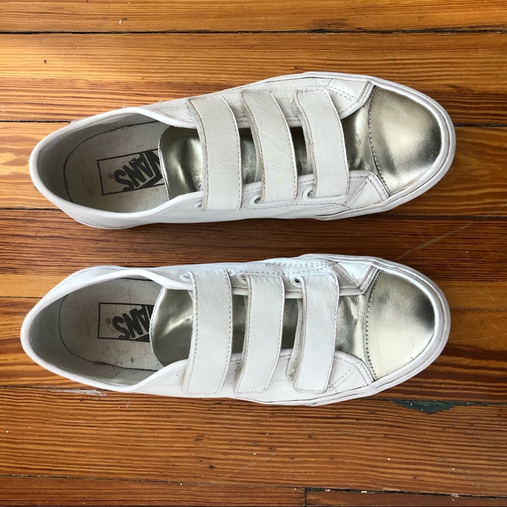 Vans Leather Silver White Prison Issue
